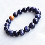 Ziyang 8mm Blue Sandstone Shiny Bracelet with Tiger's Eye Stone Beads for Women - Symbolizes Progress Success Courage and Wealth