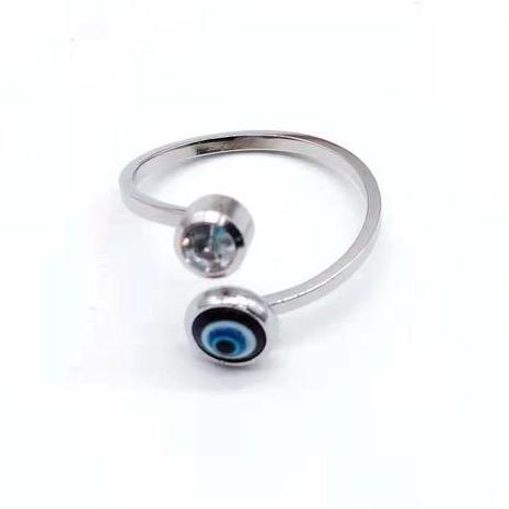 Ziyang Blessed Evil Eye Stainless Steel Ring for Women Men Lucky Knuckle Birthday Gift Jewelry with Blue Eye Design