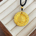 Ziyang Yellow Dzambala Yellow Wealth Guardian Necklace for Women and Men Fashion Jewelry with Intricate Design and Black Cord