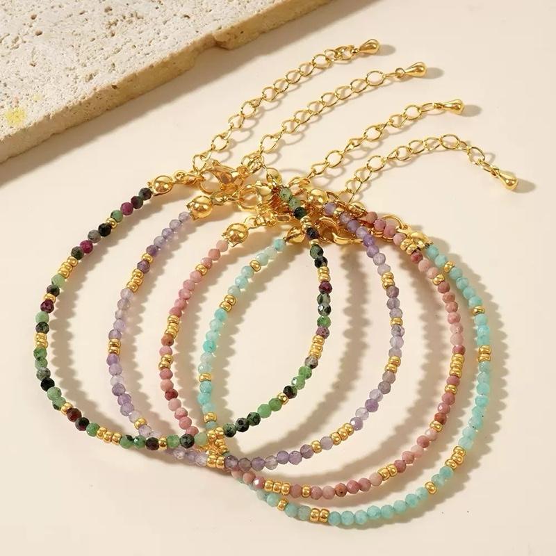 Ziyang Natural crystal energy stone bracelet 3mm lapis lazuli beads adjustable bracelet for women lapis lazuli faceted bracelet For gift Lucky charm