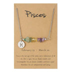 Ziyang 12 Constellation Natural Stone Beads Lucky Necklace for Men and Women - Fashion Jewelry Gift