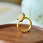 Ziyang Fengshui Lucky Charm Ruyi Ring Adjustable Size for Women Men Fashion Jewelry Accessories Elegant Design Unisex
