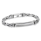 Ziyang Retro Thai Silver Peace Pattern Men's Bracelet Unique Trendy Gift Accessory with Intricate Design