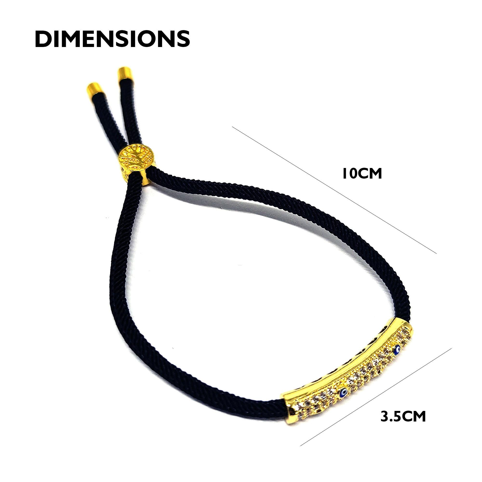 Creative Red & Black Rope Bracelet for Unisex Bohemian Blue Eye Lucky Charm Bracelet with Gold Accents