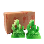 Ziyang fengshui 1pair Jade Lucky Bamboo Lucky Charm Ornaments Decor