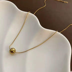 Ziyang Titanium Steel Necklace with Light Luxury and Simple Small Golden Ball Snake Chain With Box Perfect Gift