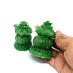 Ziyang Jade Lucky Tree & Jade Money Bag Feng Shui Display 6x9.5cm (1 pair) Ornaments Decor