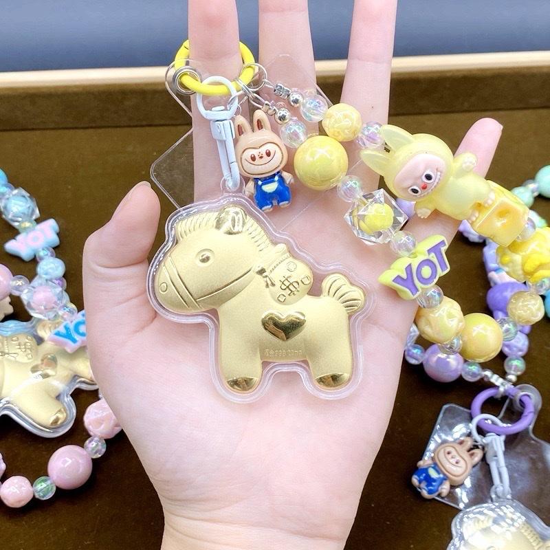 Ziyang Little Horse Keychain Pendant Bag Charm Key Holder Car Charm Hanging Decoration with Colorful Beads and Adorable Horse Design