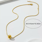 Ziyang Titanium Steel Necklace with Light Luxury and Simple Small Golden Ball Snake Chain With Box Perfect Gift
