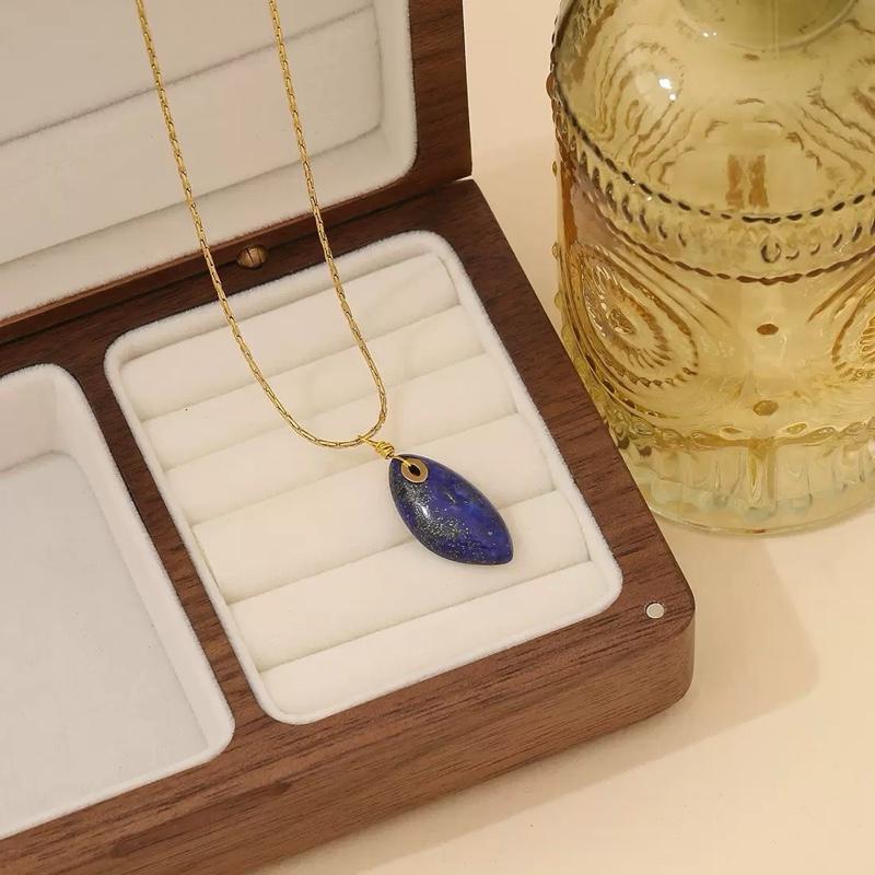 Natural crystal Energy Stone Necklace  lapis lazuli Stone Necklace  for women lapis lazuli faceted Necklace For gift Lucky charm