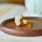 Ziyang Fengshui Lucky Charm Ruyi Ring Adjustable Size for Women Men Fashion Jewelry Accessories Elegant Design Unisex
