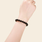 Ziyang 8MM Pure Black Obsidian Bracelet - Elegant and Simple Design for Everyday Wear