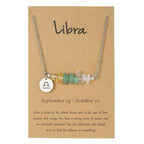 Ziyang 12 Constellation Natural Stone Beads Lucky Necklace for Men and Women - Fashion Jewelry Gift