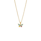 Ziyang Colorful Droplet Oil Butterfly Necklace Simple Stainless Steel Pendant Necklace Collar Chain for Women