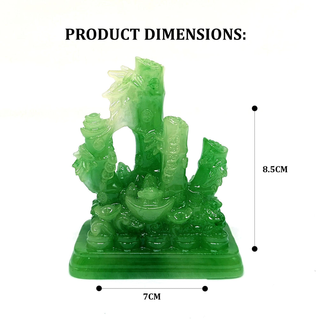 Ziyang fengshui 1pair Jade Lucky Bamboo Lucky Charm Ornaments Decor
