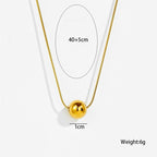 Ziyang Titanium Steel Necklace with Light Luxury and Simple Small Golden Ball Snake Chain With Box Perfect Gift