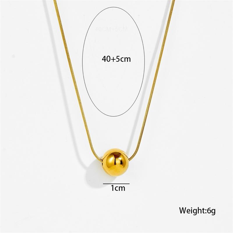 Ziyang Titanium Steel Necklace with Light Luxury and Simple Small Golden Ball Snake Chain With Box Perfect Gift