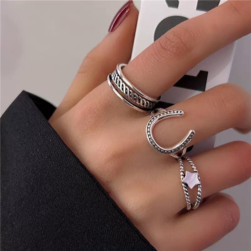 Ziyang Lucky Horseshoe Adjustable Ring Silver Stainless Steel For Women and Men Fashion Accessories jewelry