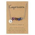 Ziyang 12 Constellation Natural Stone Beads Lucky Necklace for Men and Women - Fashion Jewelry Gift