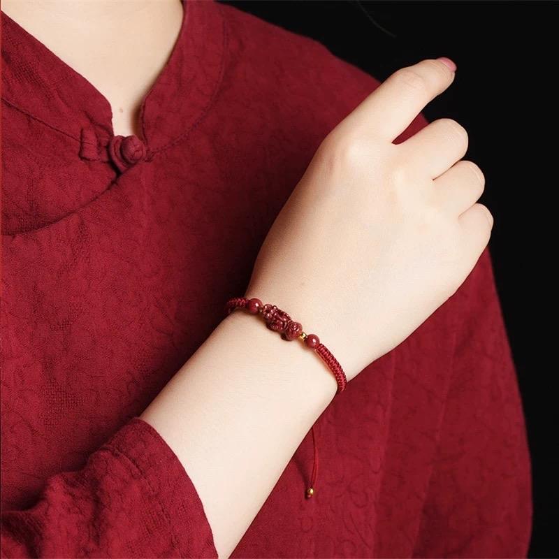 Ziyang Cinnabar Pixiu Bracelet Lucky Red String Bracelet Adjustable Bracelet For Women and Men jewelry