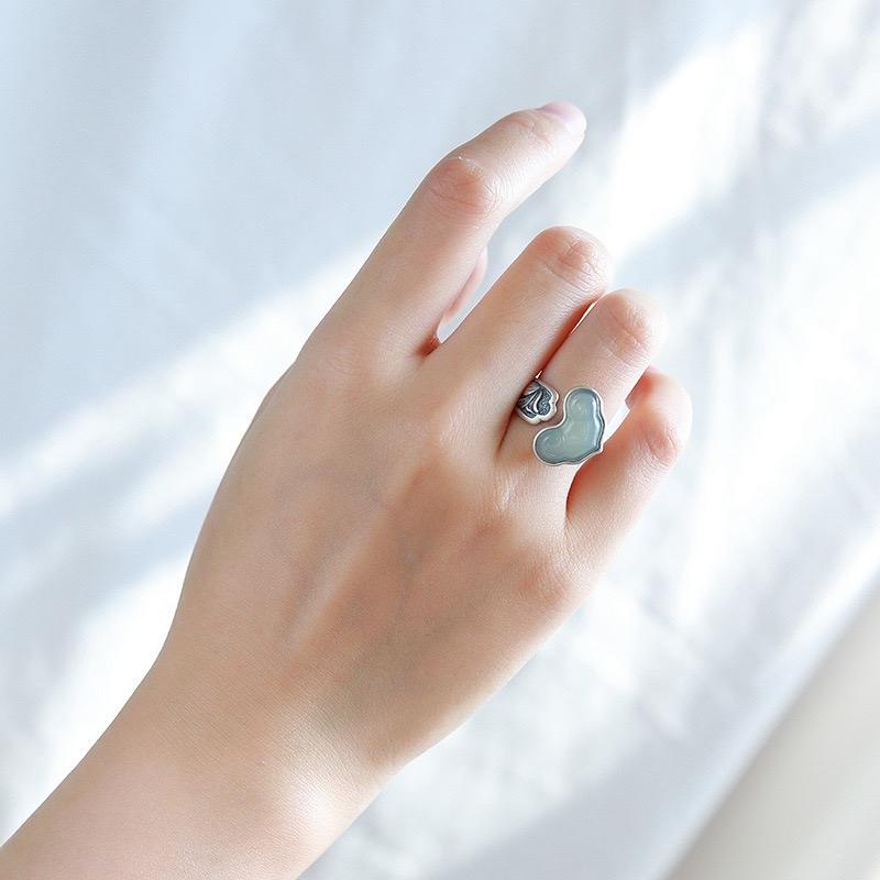 Ziyang Fengshui Lucky Charm Ruyi Ring Adjustable Size for Women Men Fashion Jewelry Accessories Elegant Design Unisex