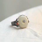 Ziyang National Style Ruyi Peace Buckle Ring for Women Adjustable Ring