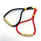 Creative Red & Black Rope Bracelet for Unisex Bohemian Blue Eye Lucky Charm Bracelet with Gold Accents