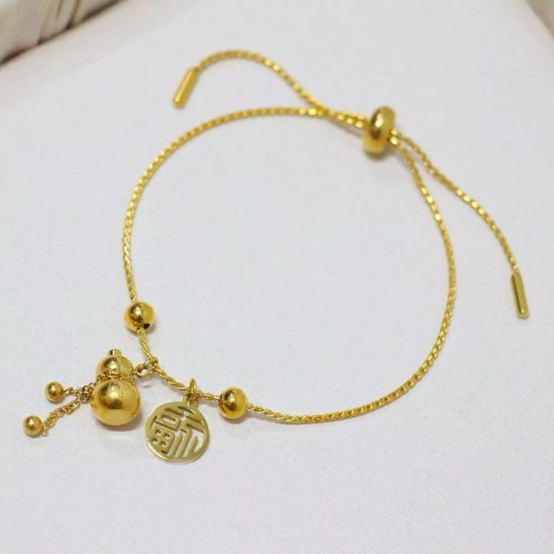 Ziyang Lucky Charm Adjustable Bracelet for Women - Ethnic Style and National Trend with 'Fu' Character Non Tarnish Minimalist Fashion Jewelry