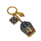 Ziyang Fengshui Stainless Steel Kalachakra Keychain for Protection Ornaments Decor with Ten Symbols Sun Moon Flame Design