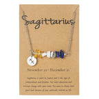 Ziyang 12 Constellation Natural Stone Beads Lucky Necklace for Men and Women - Fashion Jewelry Gift