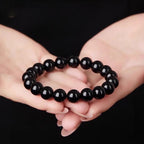 Ziyang 8MM Pure Black Obsidian Bracelet - Elegant and Simple Design for Everyday Wear