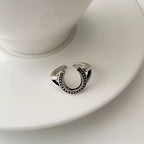 Ziyang Lucky Horseshoe Adjustable Ring Silver Stainless Steel For Women and Men Fashion Accessories jewelry