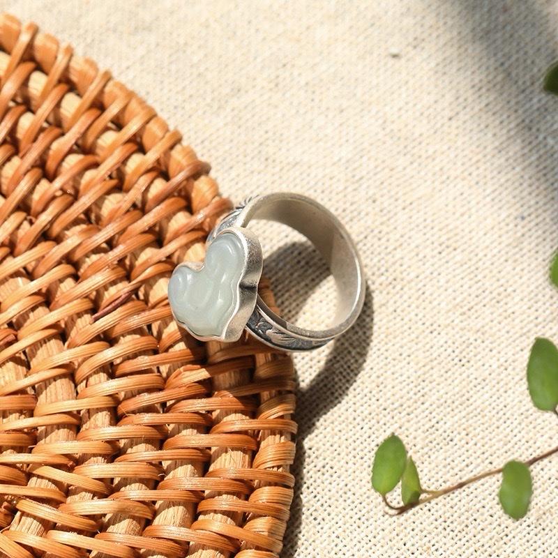 Ziyang Fengshui Lucky Charm Ruyi Ring Adjustable Size for Women Men Fashion Jewelry Accessories Elegant Design Unisex