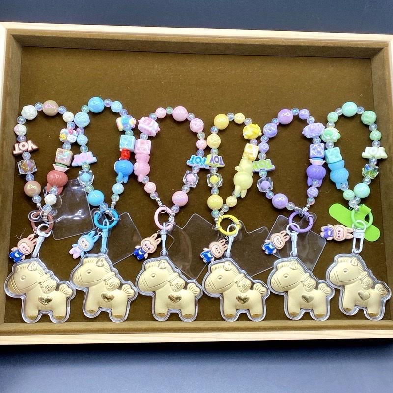 Ziyang Little Horse Keychain Pendant Bag Charm Key Holder Car Charm Hanging Decoration with Colorful Beads and Adorable Horse Design