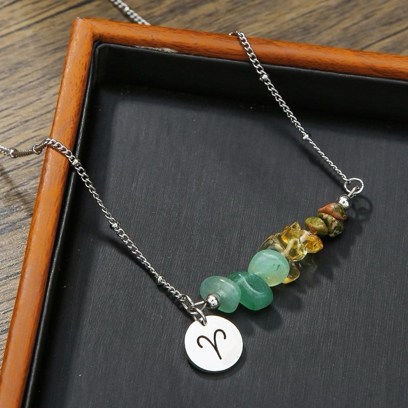 Ziyang 12 Constellation Natural Stone Beads Lucky Necklace for Men and Women - Fashion Jewelry Gift