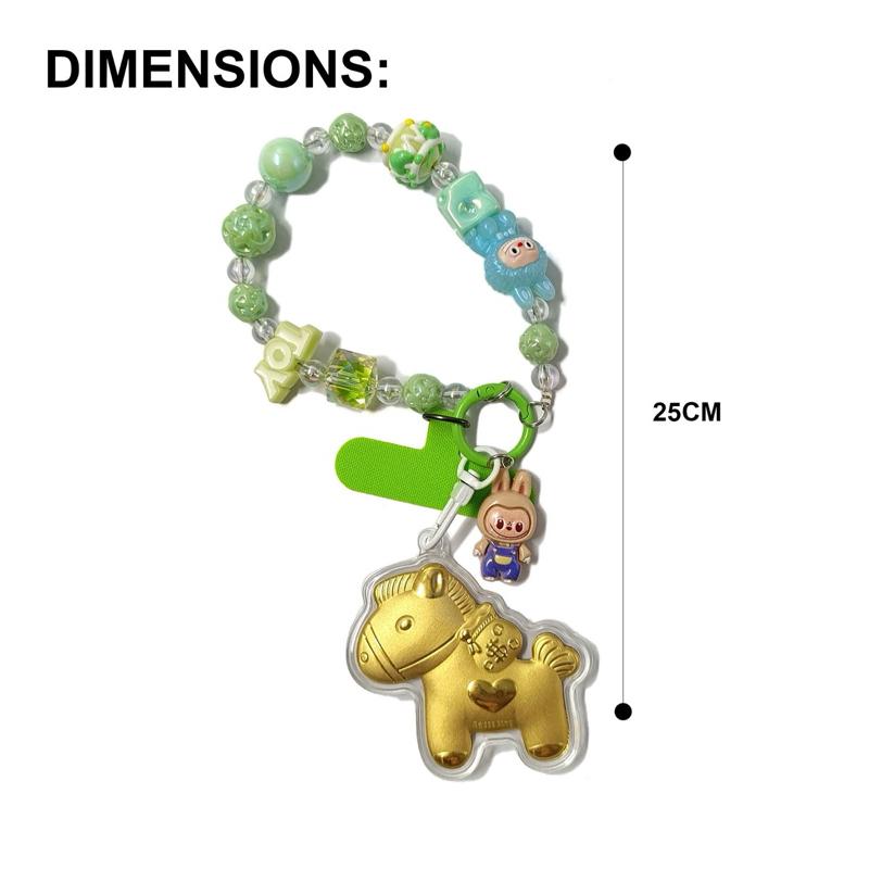 Ziyang Little Horse Keychain Pendant Bag Charm Key Holder Car Charm Hanging Decoration with Colorful Beads and Adorable Horse Design