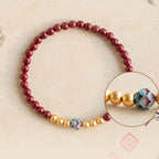 Ziyang 8mm Red Sandalwood With Lotus Bracelet For Women - Elegant Beaded Jewelry with Unique Design