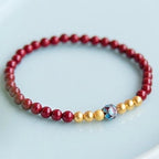 Ziyang 8mm Red Sandalwood With Lotus Bracelet For Women - Elegant Beaded Jewelry with Unique Design