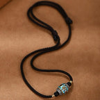 Ziyang Retro Tibetan Six-Syllable Mantra Auspicious Bead Necklace with Prayer Bead Pendant Unisex Fashionable Light Luxury Chain Cord