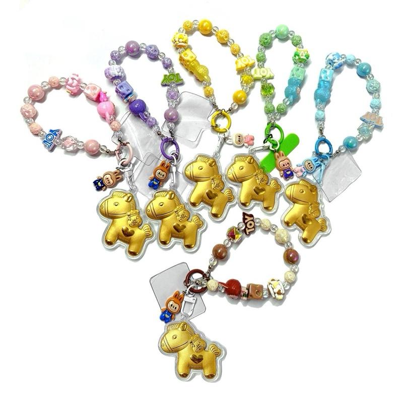 Ziyang Little Horse Keychain Pendant Bag Charm Key Holder Car Charm Hanging Decoration with Colorful Beads and Adorable Horse Design