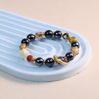 ZiyangIncense Ashes Pink Glaze Bracelet Nine-tailed Fox Love Bracelet Women's Lucky Gold Foil Bracelet