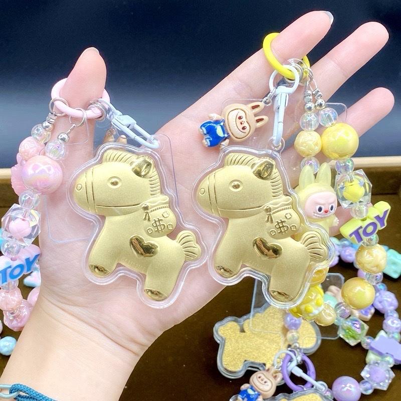 Ziyang Little Horse Keychain Pendant Bag Charm Key Holder Car Charm Hanging Decoration with Colorful Beads and Adorable Horse Design
