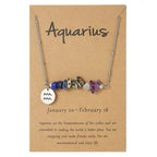 Ziyang 12 Constellation Natural Stone Beads Lucky Necklace for Men and Women - Fashion Jewelry Gift