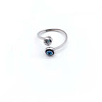 Ziyang Blessed Evil Eye Stainless Steel Ring for Women Men Lucky Knuckle Birthday Gift Jewelry with Blue Eye Design