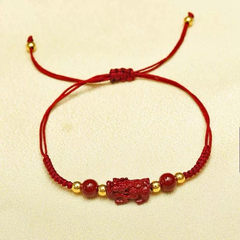 Ziyang Cinnabar Pixiu Bracelet Lucky Red String Bracelet Adjustable Bracelet For Women and Men jewelry