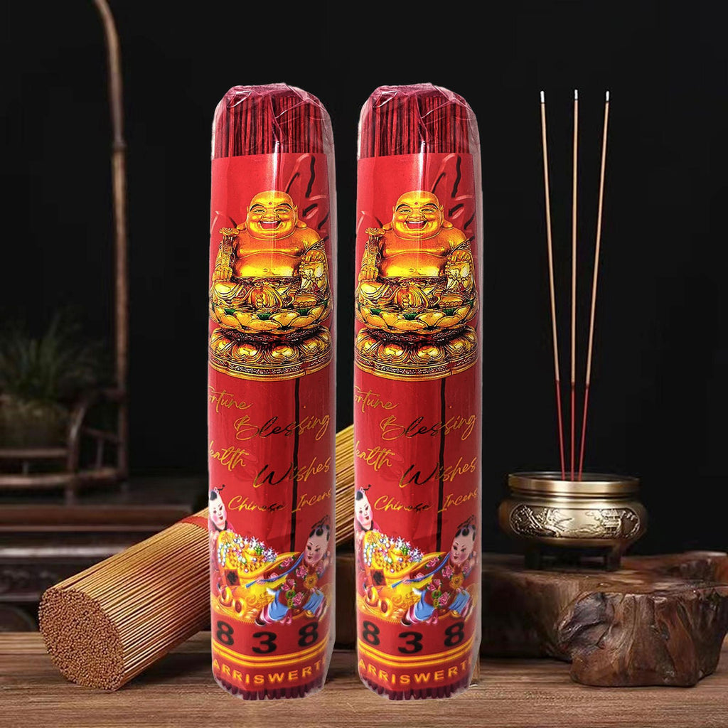 Blessed Chinese Incense 200Pcs 1Pack Fengshui Blessings Wishes Red & Yellow Sticks for Business Ornaments Decor Mosquito Repellent Decor