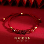 Ziyang Cinnabar Pixiu Bracelet Lucky Red String Bracelet Adjustable Bracelet For Women and Men jewelry