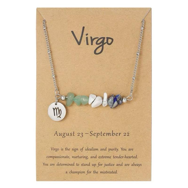 Ziyang 12 Constellation Natural Stone Beads Lucky Necklace for Men and Women - Fashion Jewelry Gift