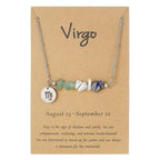 Ziyang 12 Constellation Natural Stone Beads Lucky Necklace for Men and Women - Fashion Jewelry Gift