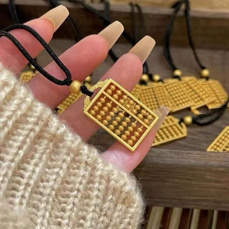 Ziyang Abacus Pendant Necklace For Women and Men Jewelry Accessories with Black Cord